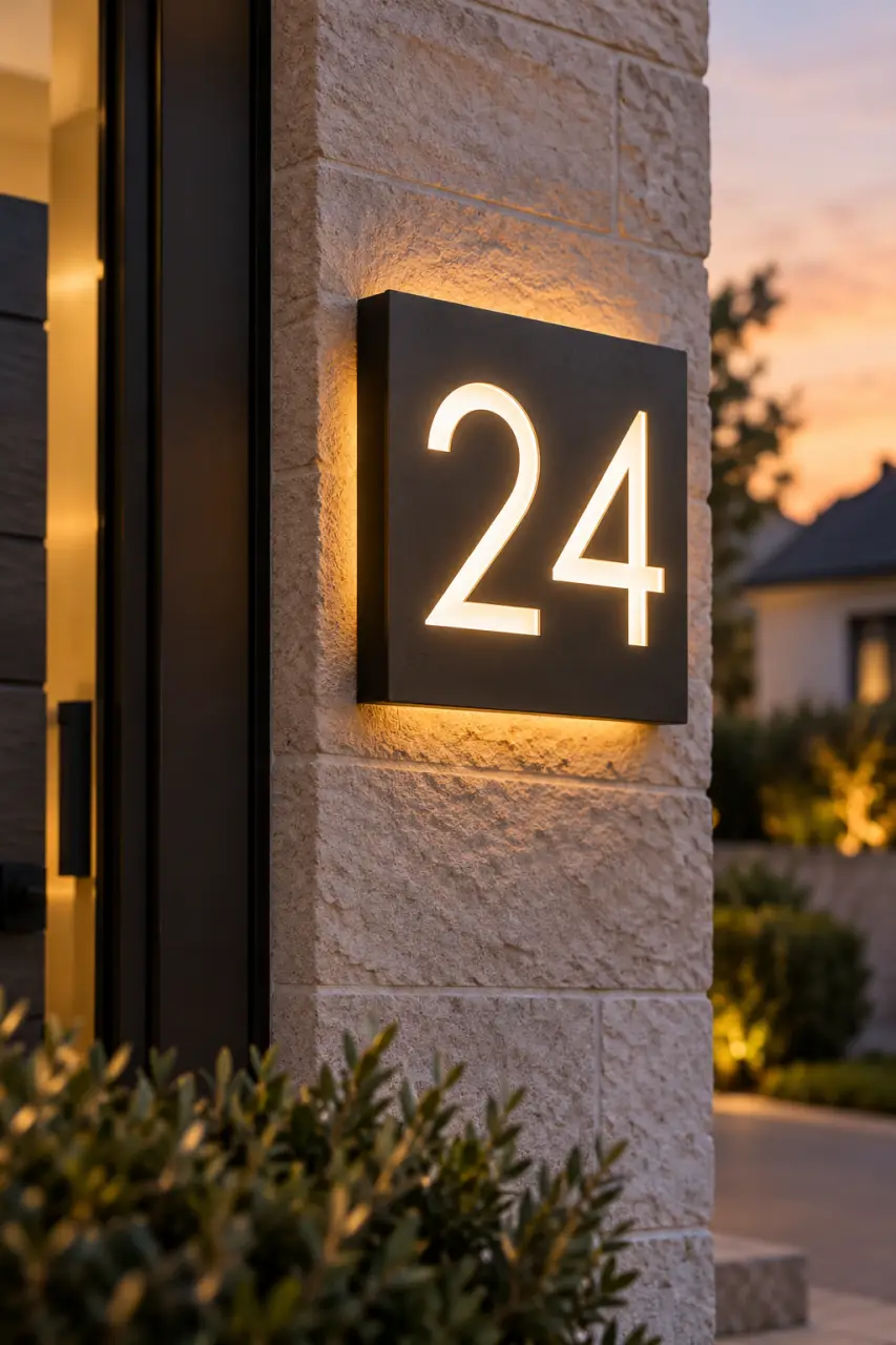 Plaque numéro de maison : un numéro lisible depuis la rue, même la nuit