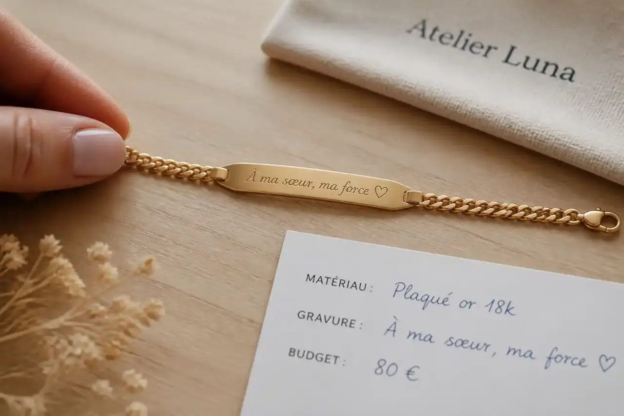 Personnaliser une gourmette : gravure, matériau et budget pour un bijou qui a du sens