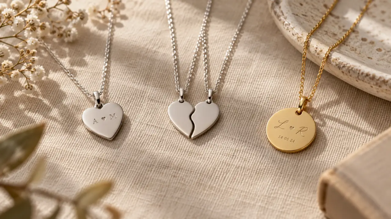 Pendentif pour couple : choisissez entre bijou unique, duo à partager et gravure personnalisée