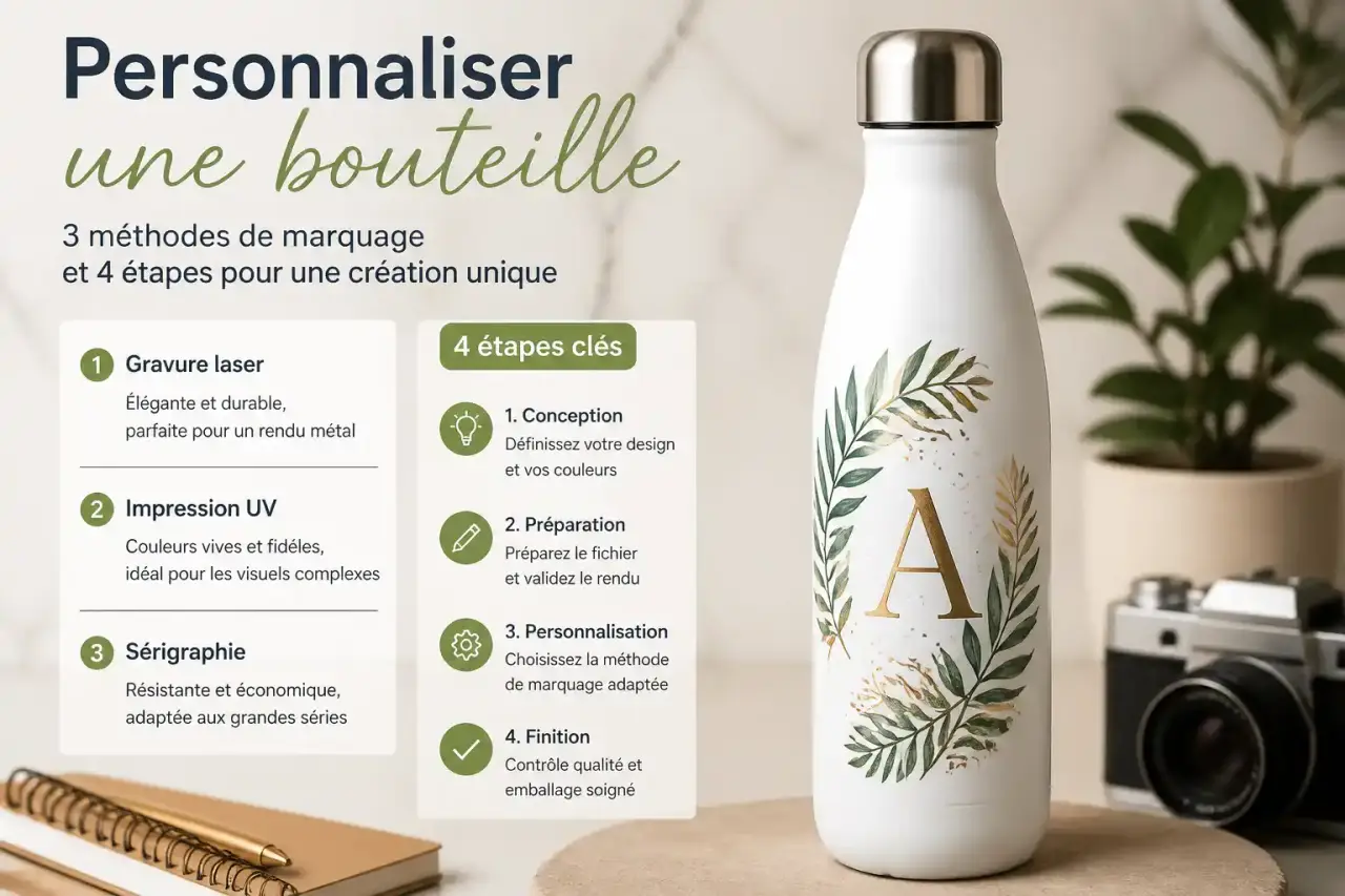 Personnaliser une bouteille : 3 méthodes de marquage et 4 étapes pour une création unique