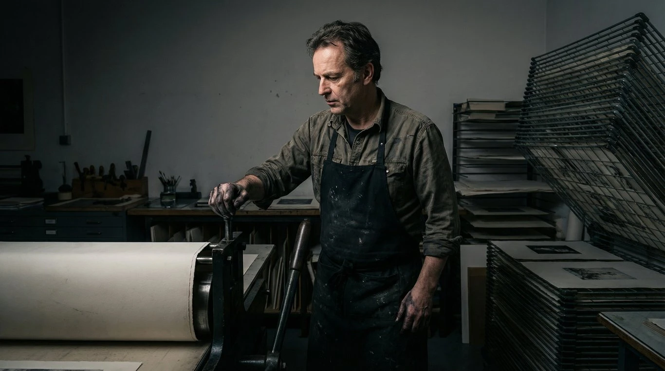 Linogravure géométrique