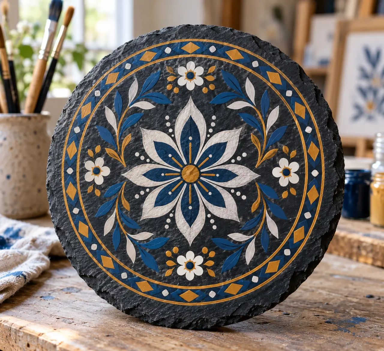 Peinture sur ardoise : des motifs nets, sans coulures ni écaillage