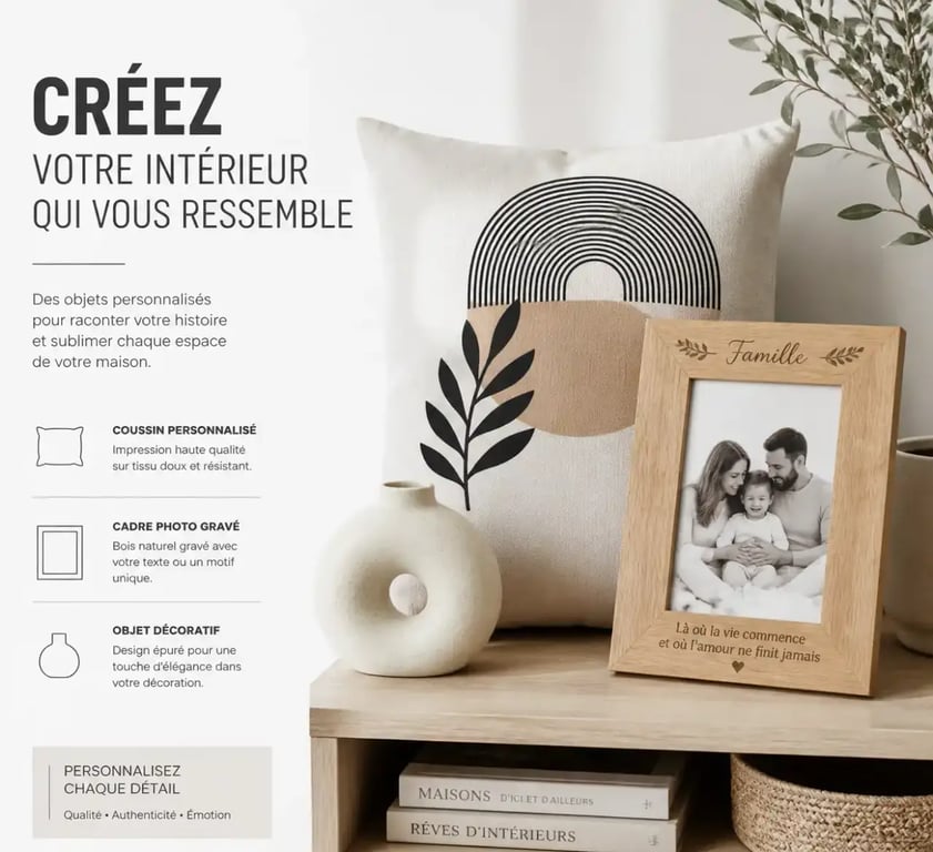 Exemple de décoration personnalisée avec des objets uniques dans un salon moderne