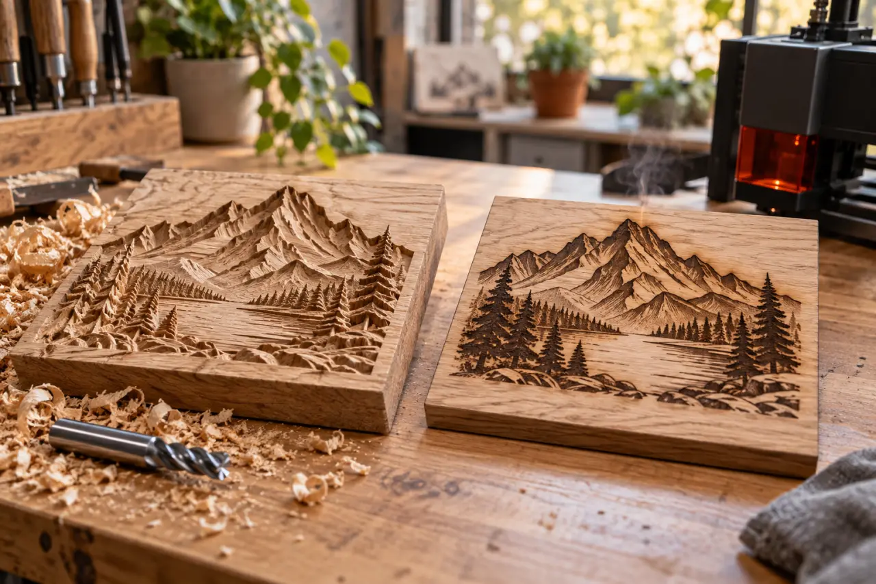 Gravure CNC ou laser : la différence qui change la profondeur et le rendu final