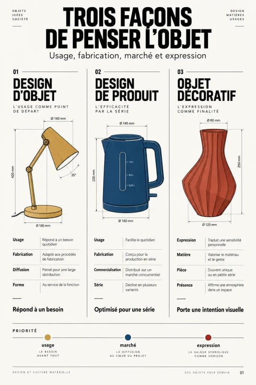 Design objet : comparaison entre design d’objet, design de produit et objet décoratif